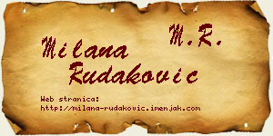 Milana Rudaković vizit kartica